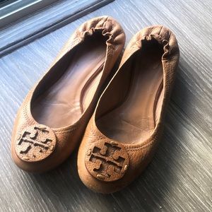 Tory Burch Reva Flats brown tan size 7.5